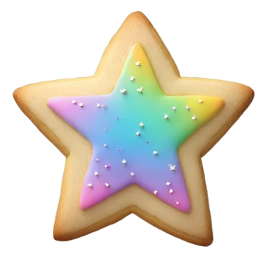 Realistic star shaped cookie with pastel ombre icing and sprinkles. sticker