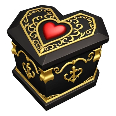 heart with gothic coffin sticker