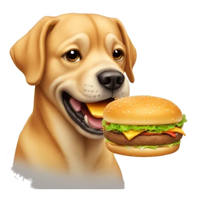 Dog eating burger sticker
