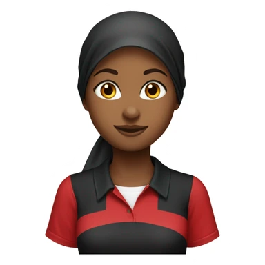 Make a black hijab girl wear a red polo shirt sticker