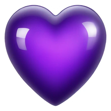 Shiny glass dark purple heart  sticker