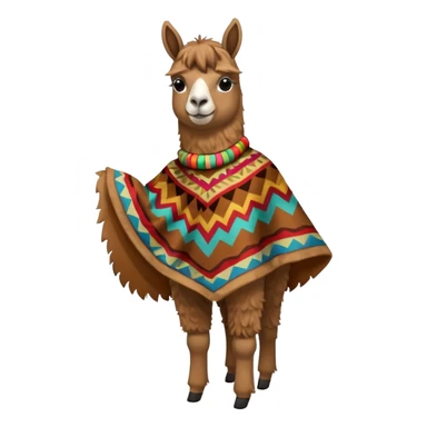 Llama con poncho sticker