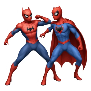 fusion of Batman and Spiderman, superhero mashup, dynamic pose, iconic elements from both characters, no text sticker