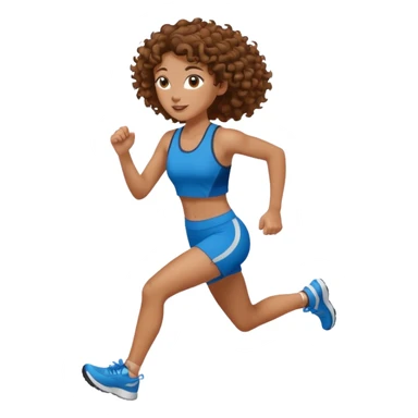 Treino de corrida feminino morena cacheada sticker