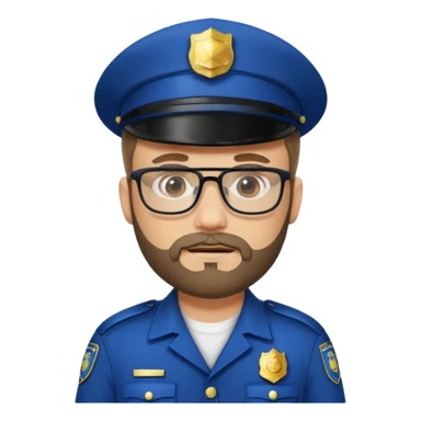 Police officer with glasses and beards(different uniform) sticker