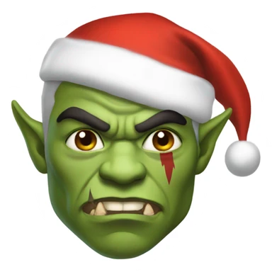 orc male warrior with santa hat sticker