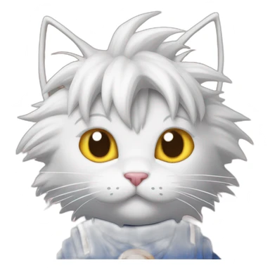 cute cat with big eyes and the hair of goku form dragon ball z serie goku-cat sticker