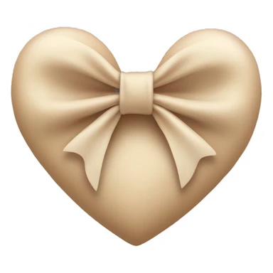 Beige bow heart  sticker