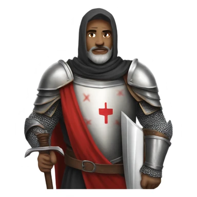 make an emoji like this 🧙🏻‍♂ but instead the guy without a beard and also wearing "Crusaders" clothing and a helmet plus with a sword and shield
make sure there is the crusaders flag on the armour 
 sticker