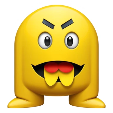 Classic Pacman side view, yellow circle with triangular mouth opening, no limbs, pure arcade style sticker