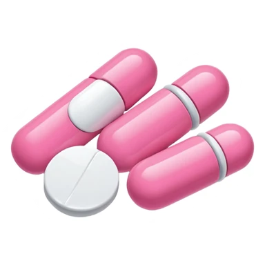 pink and white medications sticker