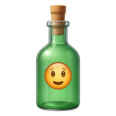 Message letter in green Bottle sticker