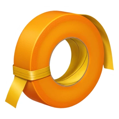 generate an orange with a yellow tailors tape wrapped the center sticker