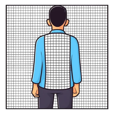 Patch test for skin allergies on a person's back with multiple square patches in a grid pattern sticker