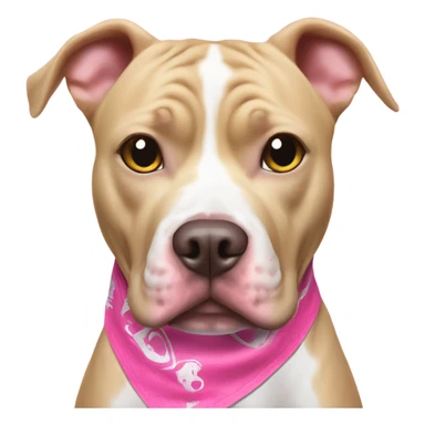 Blonde pitbull dog with pink nose and ghost bandana  sticker