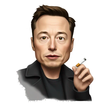 elon musk smoking a cigarette sticker