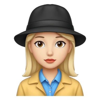 black hat wearing coloring clothes sticker