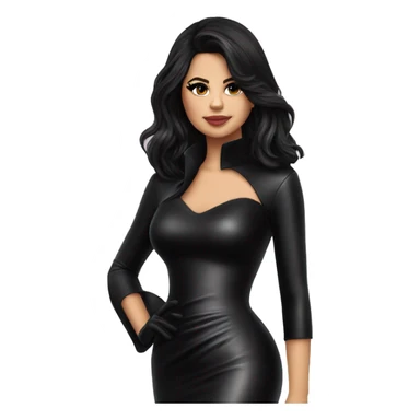 Selena gomez black latex dress sticker