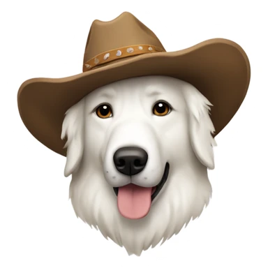 Great Pyrenees with cowboy hat on sticker
