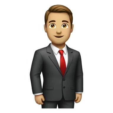 full body guy in a suit with red necktie sticker