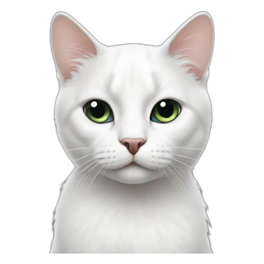 a white cat with big black stains sticker