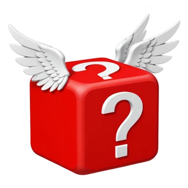 red being the block itself while the white parts are the question marks which are used in all of the lucky blocks, corners, and face. It has 2 white wings on each side like the other Lucky Blocks. It is doing  emoticon: the :3 face. sticker