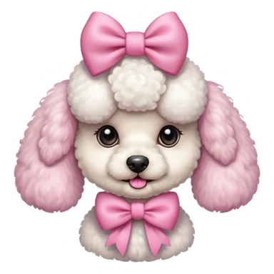 Cute poodle with bow sticker