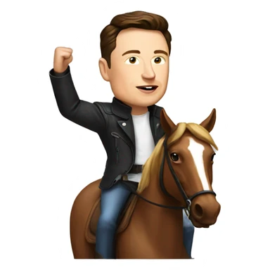Elon musk on horse sticker