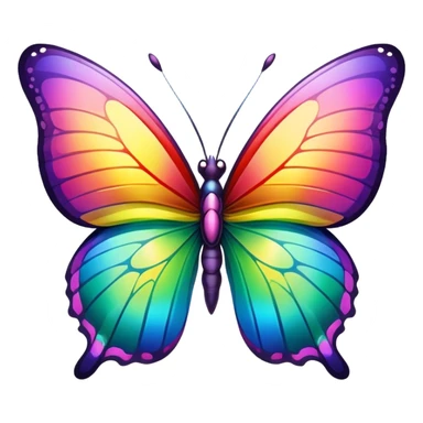 A rainbow butterfly that turns people rainbow when it touches them  sticker