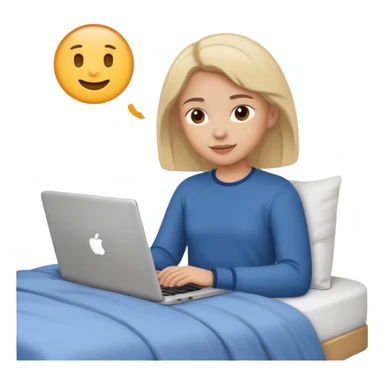 laptop working in bed sticker