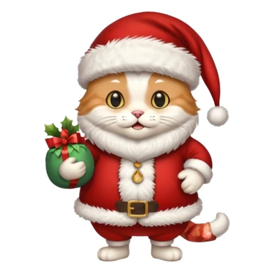 A cat dressed as Santa Claus and New Year 2026 sticker