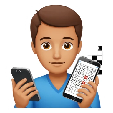 Crossword on smartphone sticker