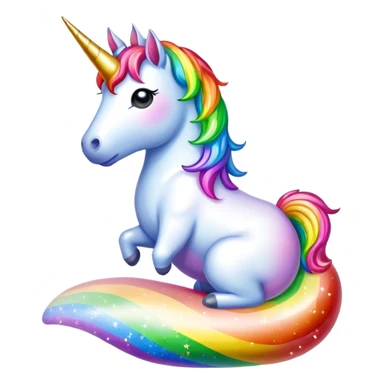 unicorn pooping rainbow sparkles  sticker