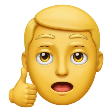 Emoji face stressed out with one eye quivering and a thumbs up sticking out sticker