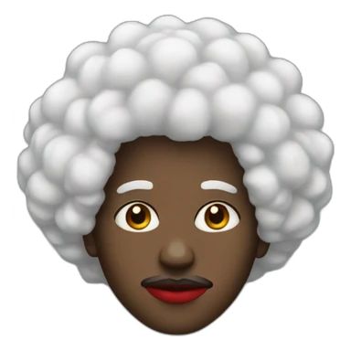 Black man with red lips and Afro sticker
