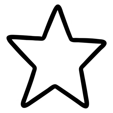 star shape music icon, hand drawn black outlined style sticker
