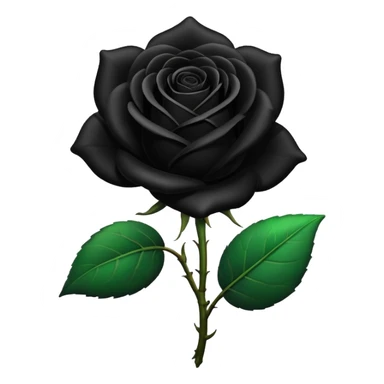 black rose with a single leaf emoji sticker