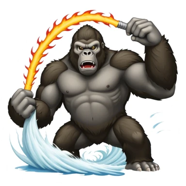 king kong having a fight with a tornado cyclone sticker
