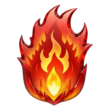 Red flaming crystal with a $ carved into the center of the crystal. sticker