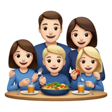 light family having dinner sticker