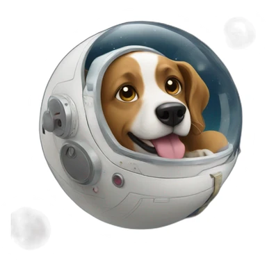 my dog going to the moon sticker