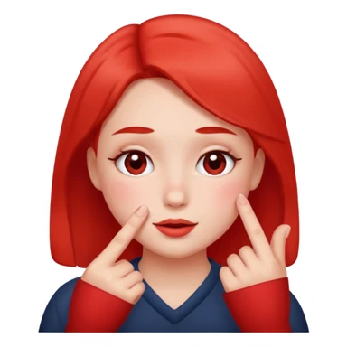 blushing with fingers sticker