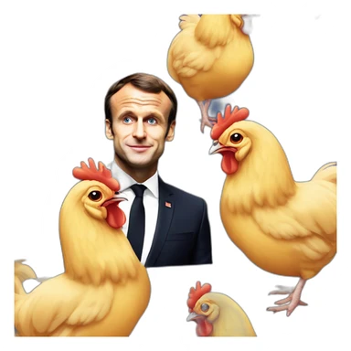 Emmanuel Macron sur un poulet sticker