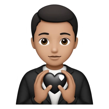  black and white heart in hand sticker