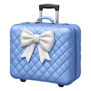 Periwinkle quilted luggage with white bow  sticker