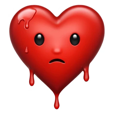 Black heart dripping red sticker