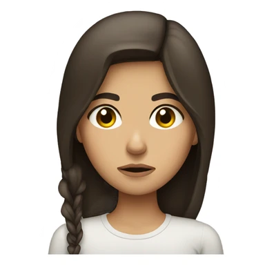 Brunette girl sulking sticker