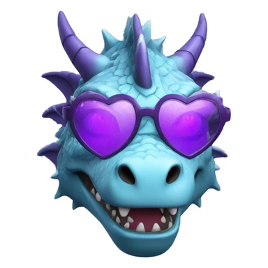 Frost dragon with Purple Heart glasses  sticker
