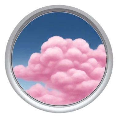 Pink clouds from private jet window sticker