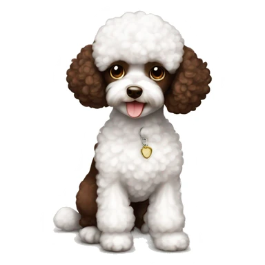 Chocolate brown and white toy poodle sticker